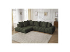 Everest - Canapé D'Angle Fixe - Tissu Chiné - Angle Gauche - 10 Coussins