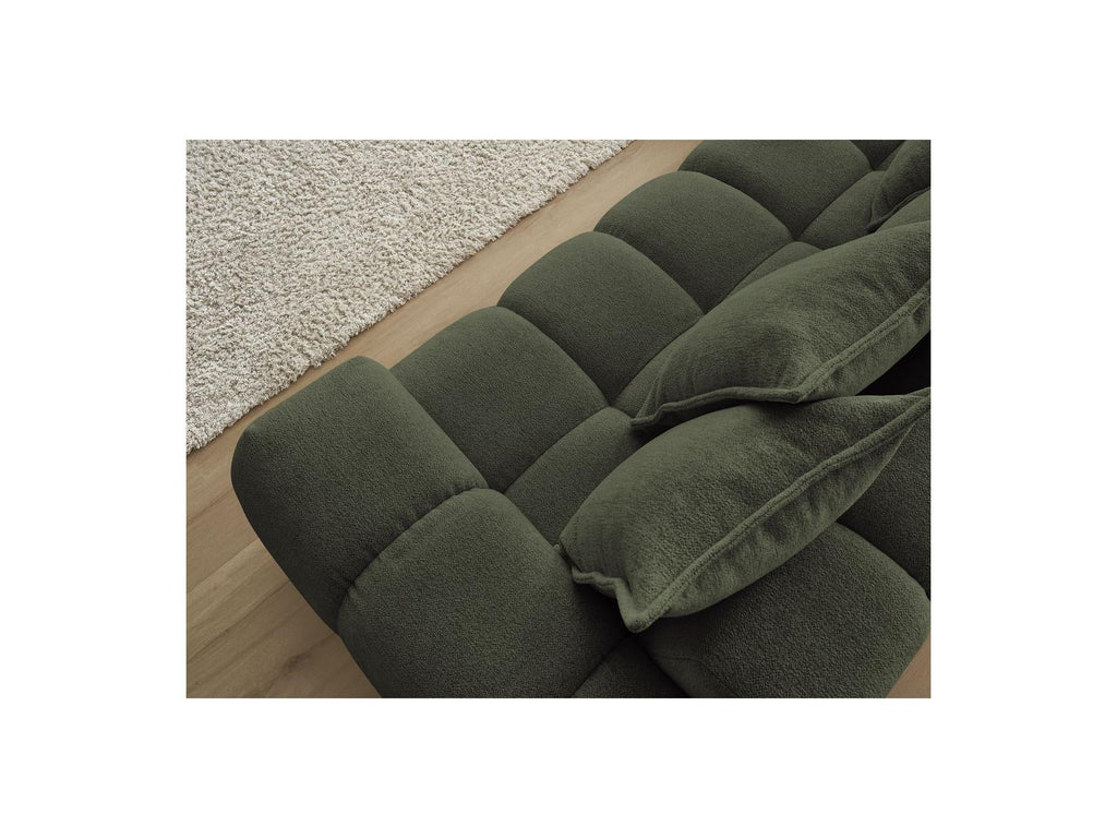 Everest - Canapé D'Angle Fixe - Tissu Chiné - Angle Gauche - 10 Coussins