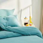 Taies D'Oreiller 100% Gaze De Coton - Turquoise