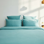 Housses De Couette 100% Gaze De Coton - Turquoise