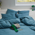 Housses De Couette 100% Gaze De Coton - Bleu