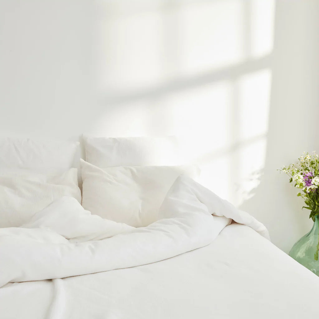 Taies D'Oreiller 100% Double Gaze De Coton - Blanc