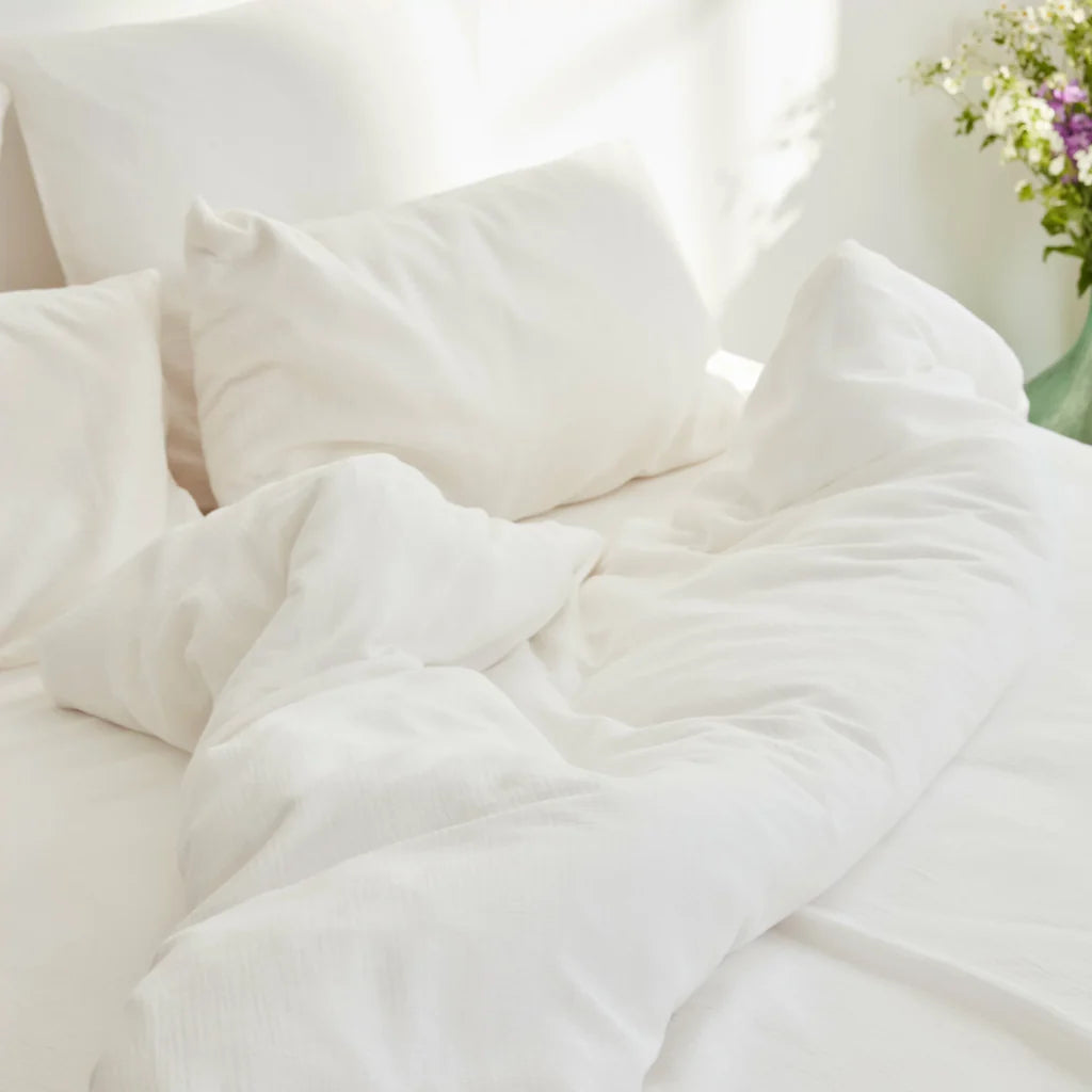 Draps Housse 100% Gaze De Coton - Blanc