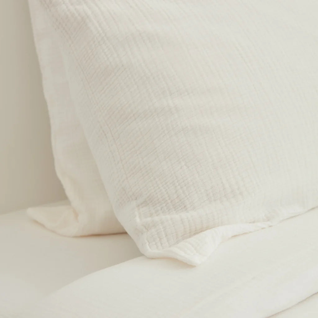 Draps Housse 100% Gaze De Coton - Blanc