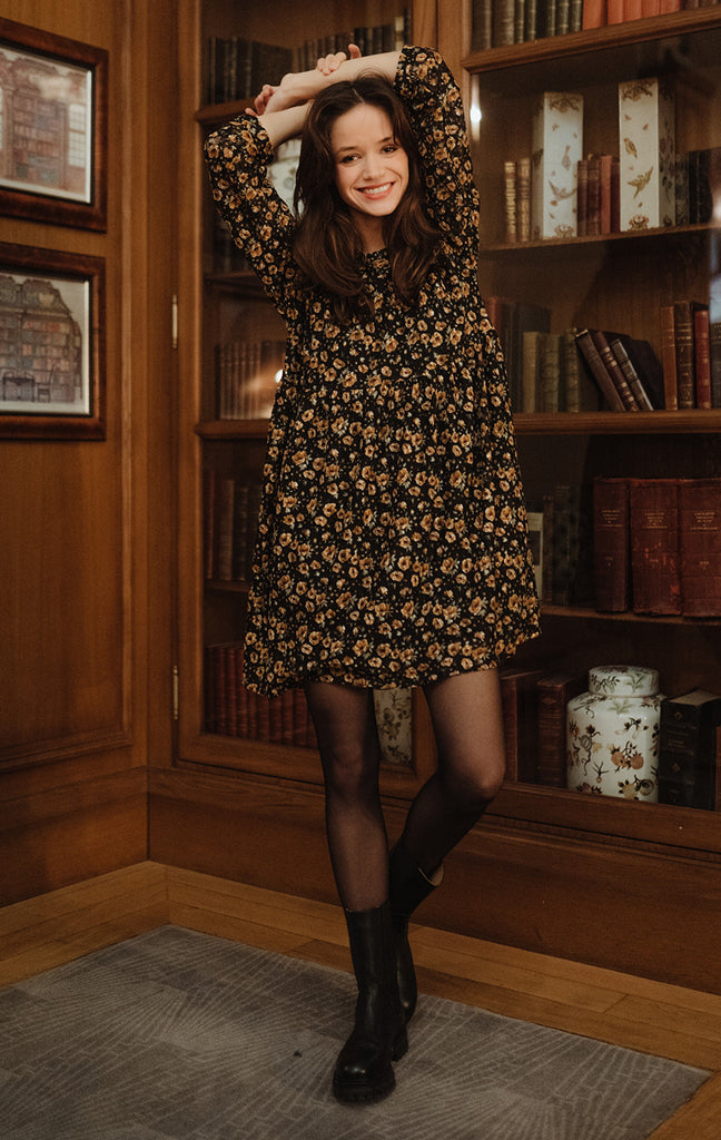 Robe Janette Ornée Ocre