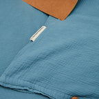 Draps Housse 100% Gaze De Coton - Bleu