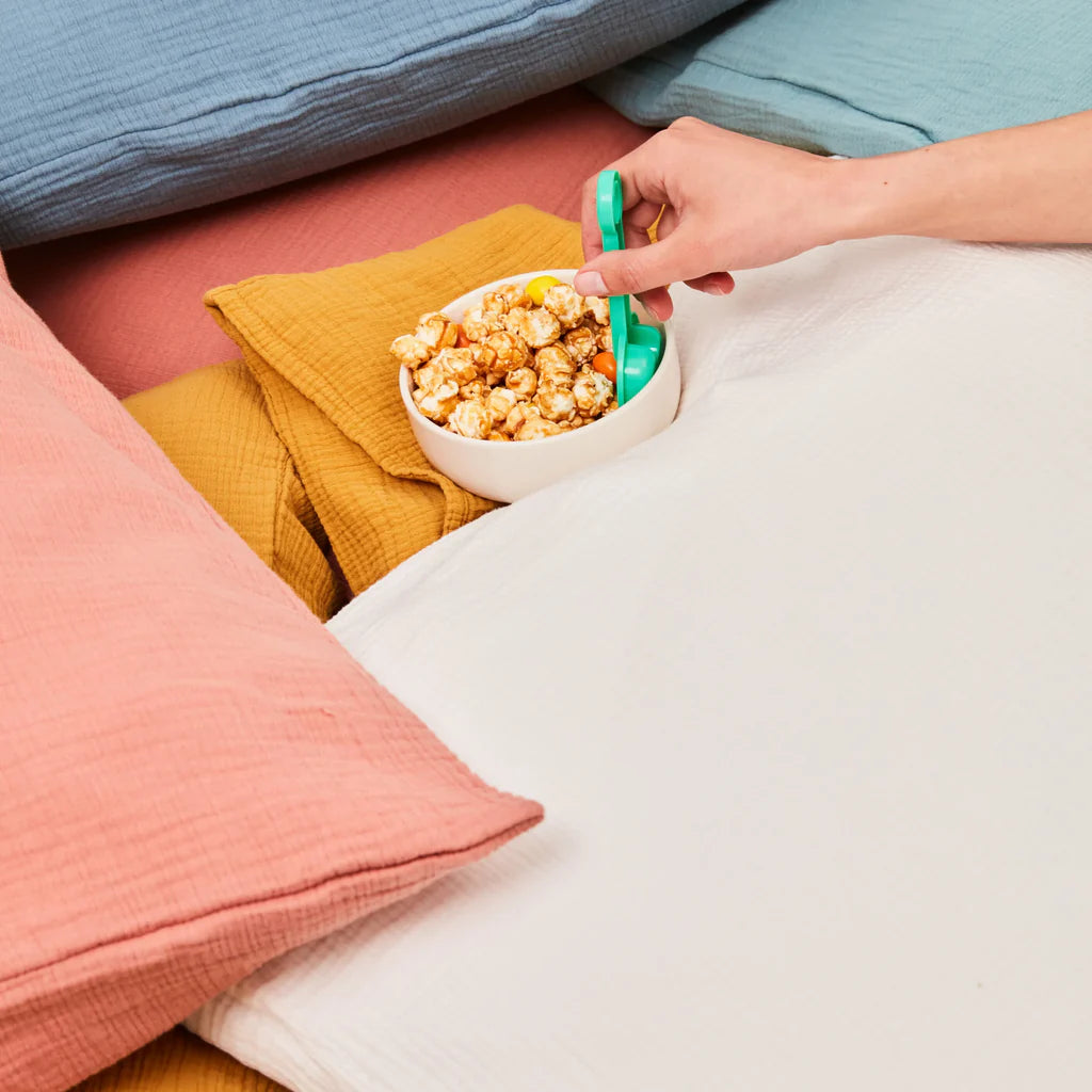 Taies D'Oreiller 100% Gaze De Coton - Turquoise