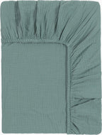 Draps Housse 100% Gaze De Coton - Turquoise