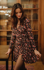 Robe Joséphine Fleurs Rouge