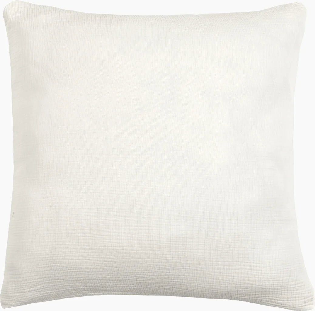Taies D'Oreiller 100% Gaze De Coton - Blanc