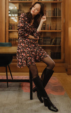 Robe Joséphine Fleurs Rouge