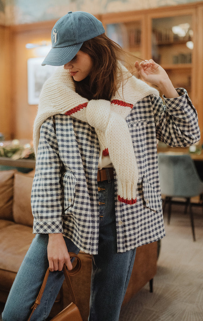 Veste Gina Carreaux Marine