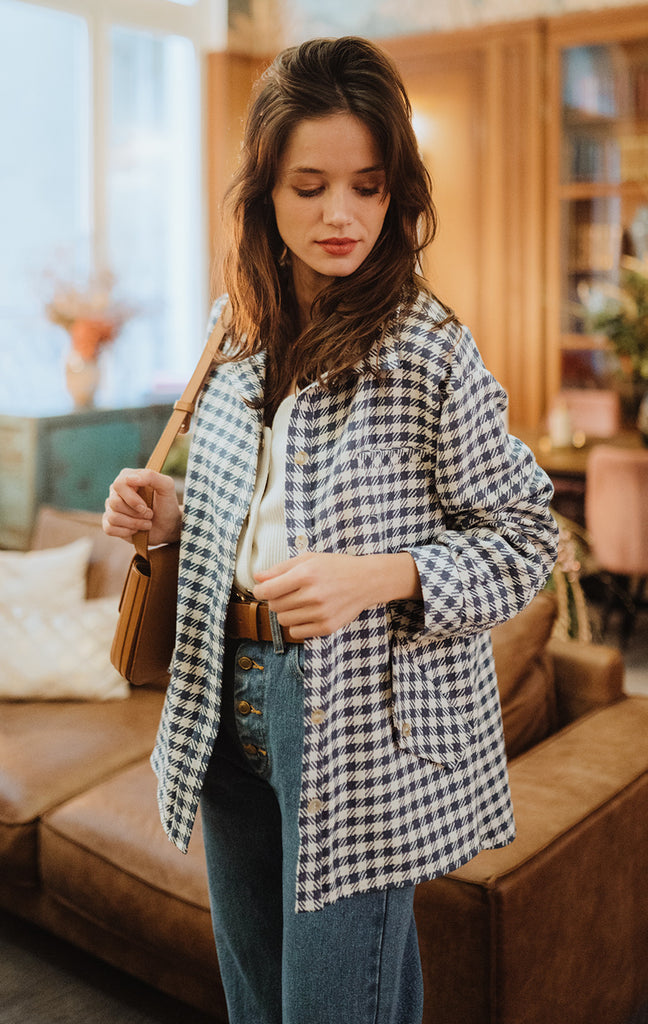 Veste Gina Carreaux Marine