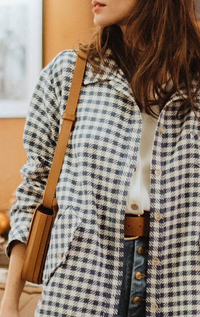 Veste Gina Carreaux Marine