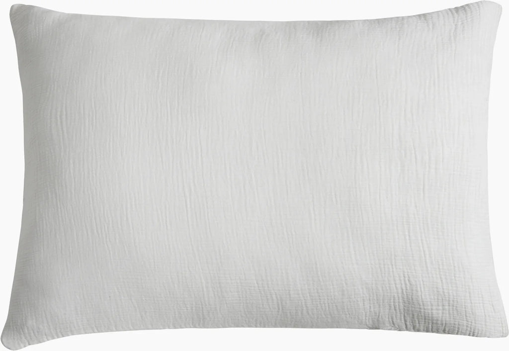 Taies D'Oreiller 100% Double Gaze De Coton - Blanc
