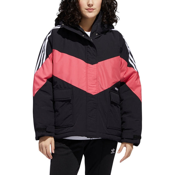 Adidas - Veste À Capuche Iconic Winter J Noir Et Vieux Rose - Femme
