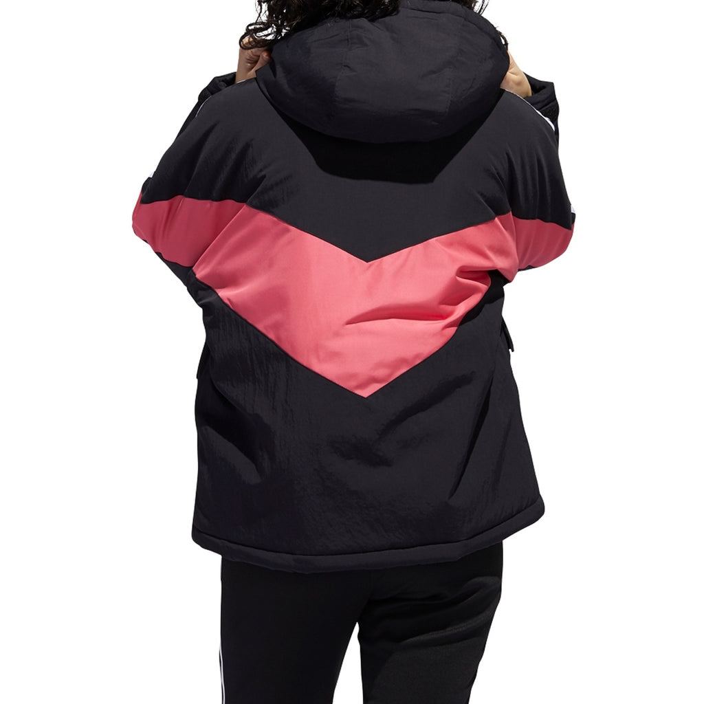 Adidas - Veste À Capuche Iconic Winter J Noir Et Vieux Rose - Femme