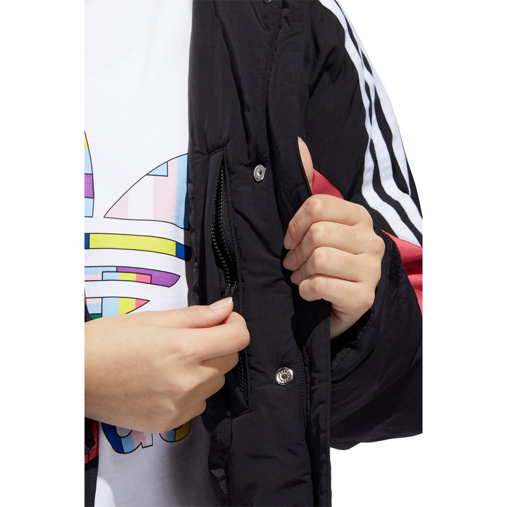 Adidas - Veste À Capuche Iconic Winter J Noir Et Vieux Rose - Femme