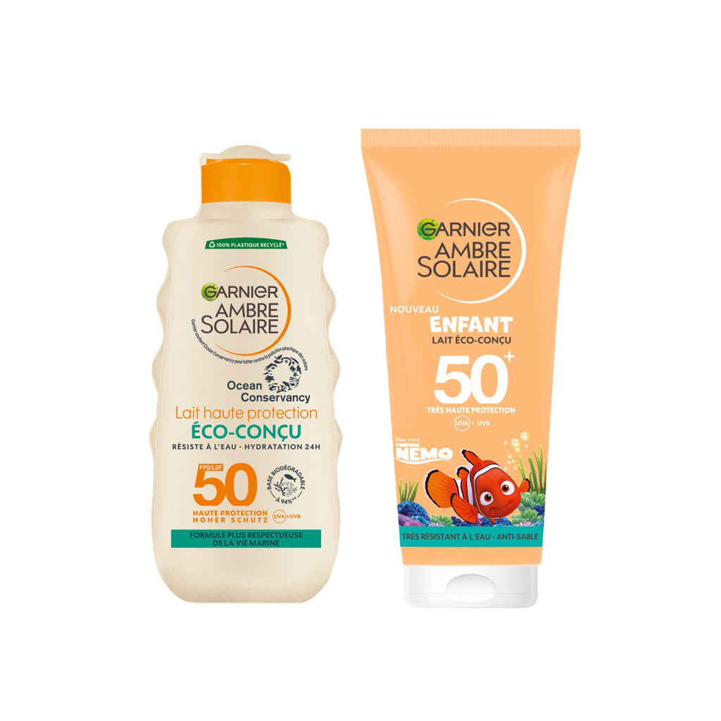 Ambre Solaire - Coffret Famille Responsable : Lait SPF50 + Lait KIDS SPF 50+