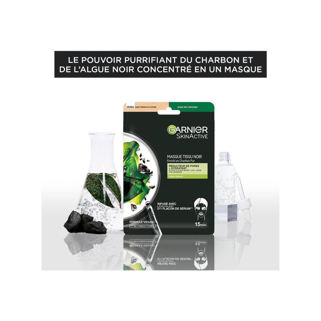 Coffret 5 Masques Tissu - Charbon Purifiant & Réducteur De Pores