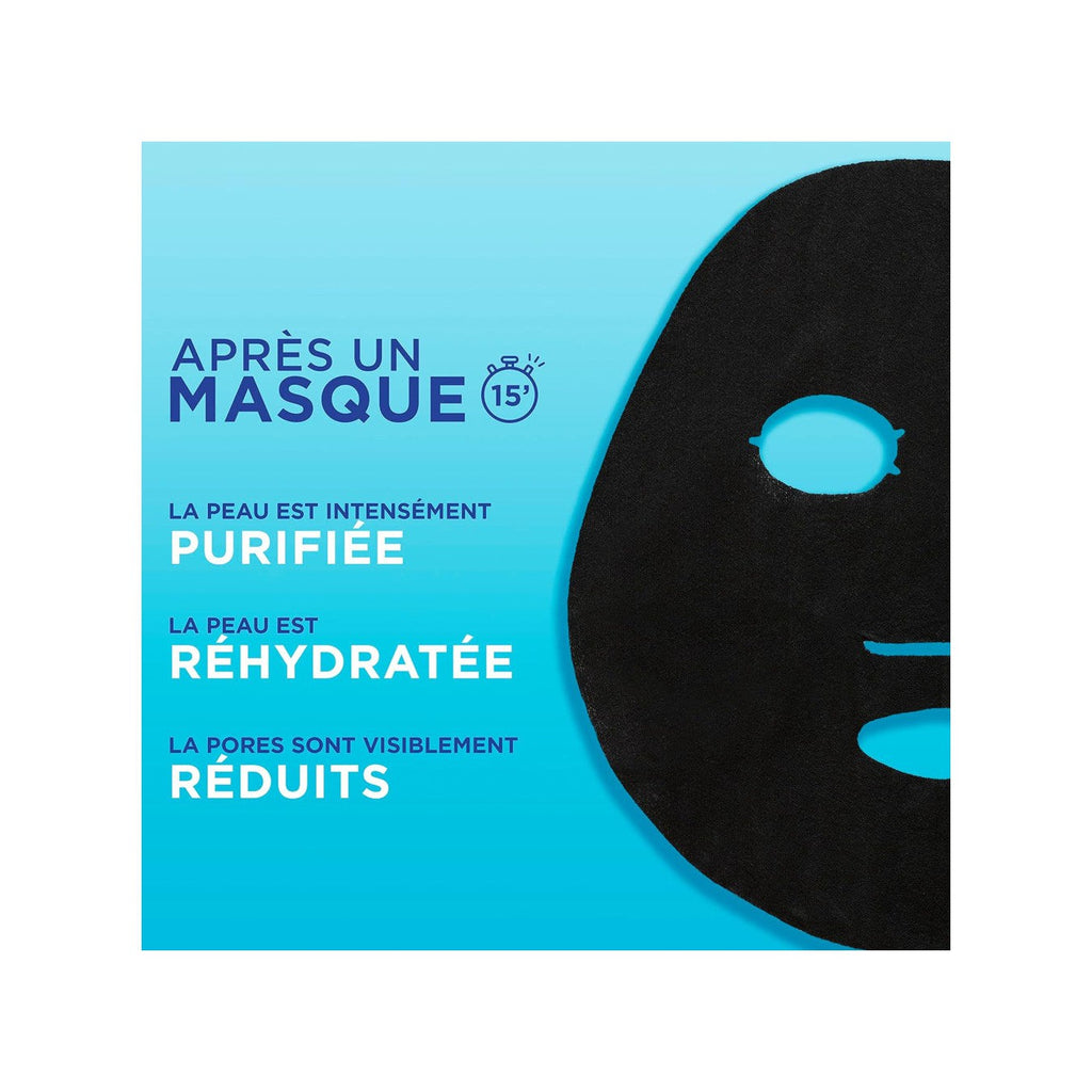 Coffret 5 Masques Tissu - Charbon Purifiant & Réducteur De Pores