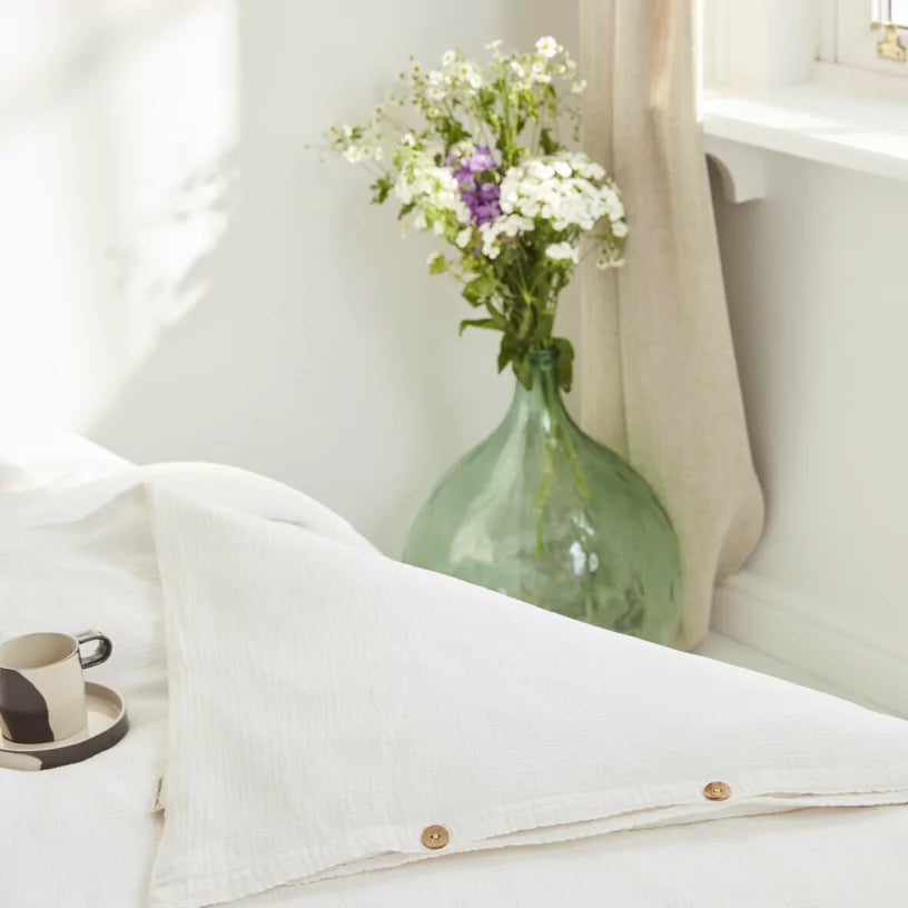 Housses De Couette 100% Gaze De Coton - Blanc