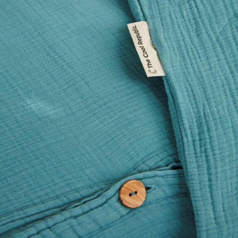 Housses De Couette 100% Gaze De Coton - Turquoise