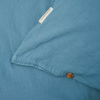 Housses De Couette 100% Gaze De Coton - Bleu