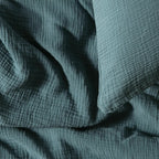 Housses De Couette 100% Gaze De Coton - Bleu
