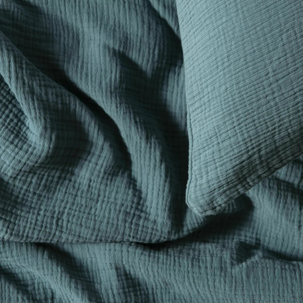 Housses De Couette 100% Gaze De Coton - Bleu