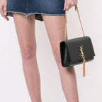 Saint Laurent - Kate Small Tassel Grain Leather Napkin Shoulder Bag - Black