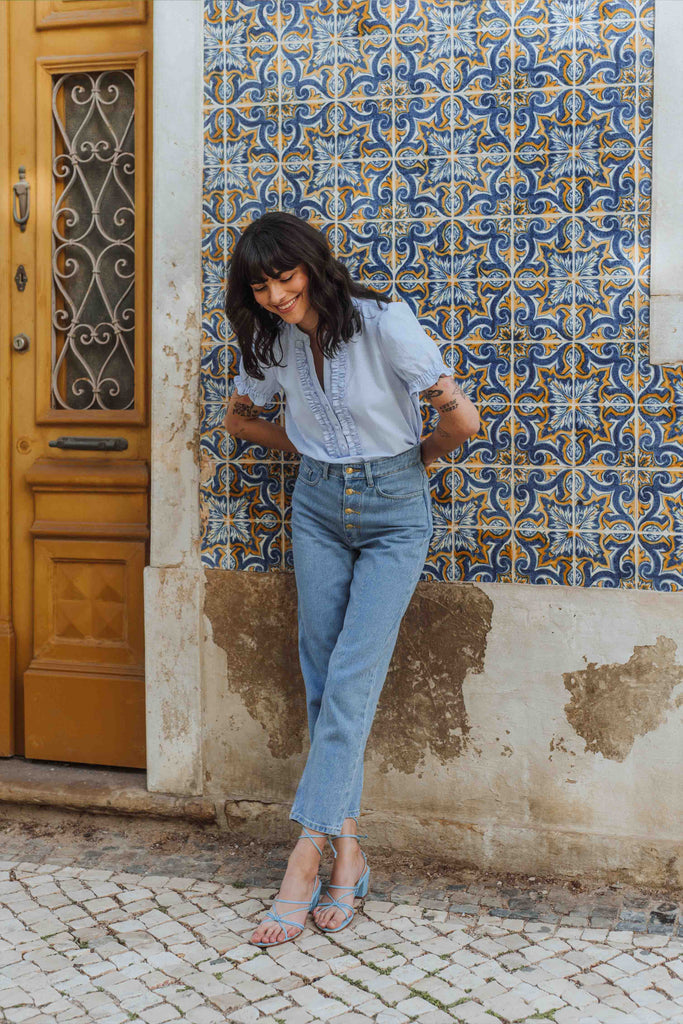 Blouse Leila Chambray Bleu