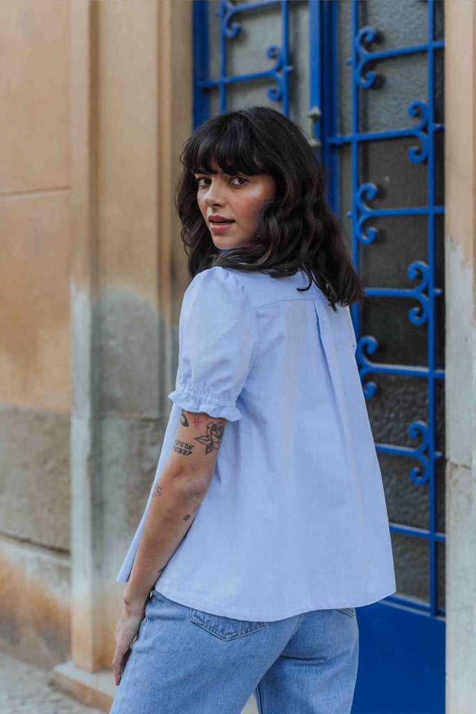 Blouse Leila Chambray Bleu