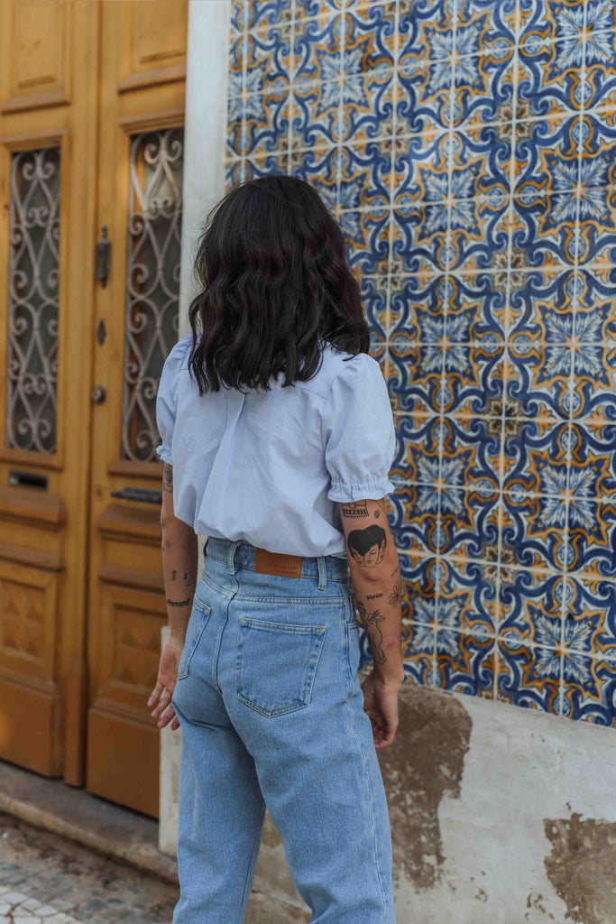 Blouse Leila Chambray Bleu