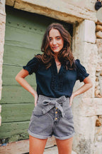 Blouse Leila Noir Coton