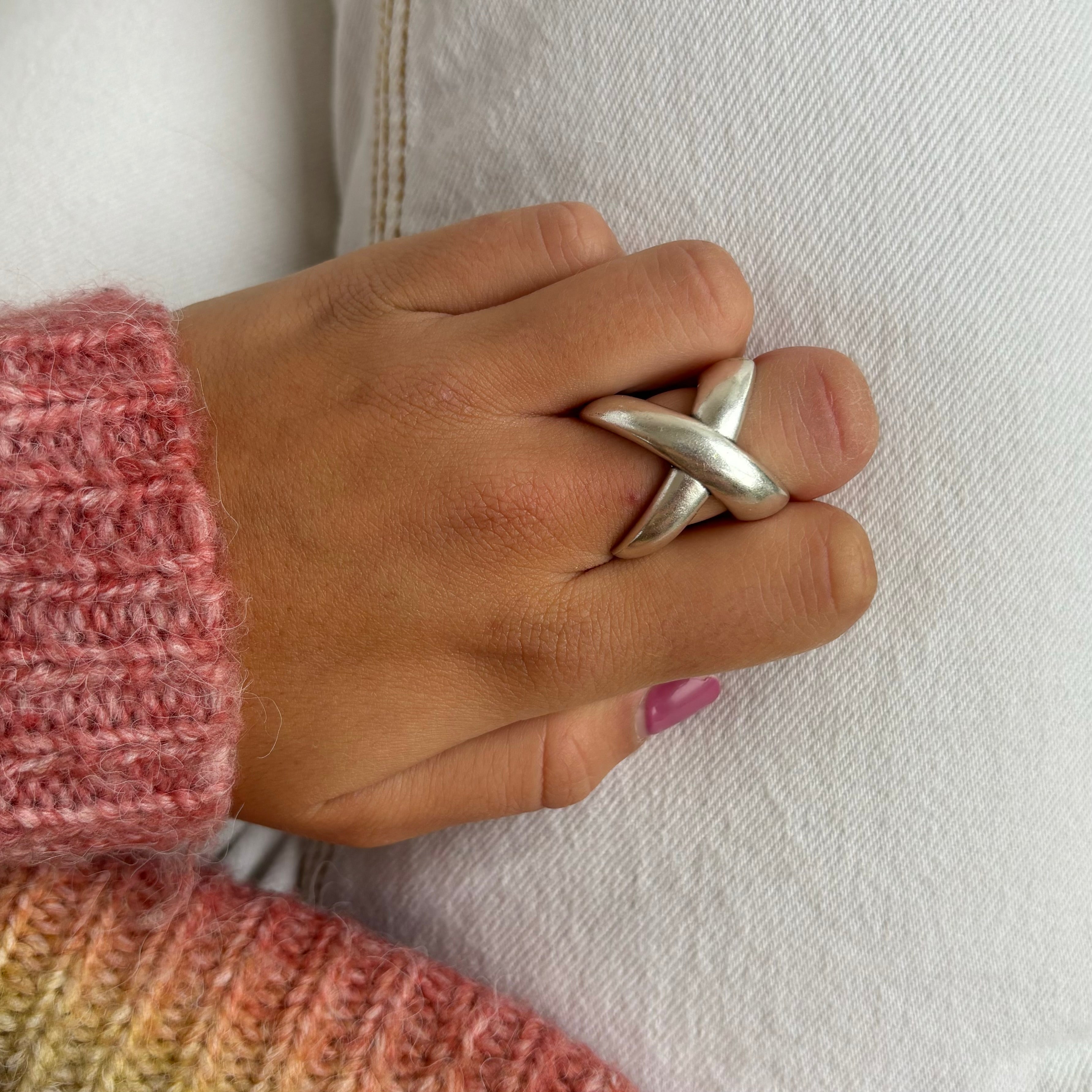 Bague Cross Plata
