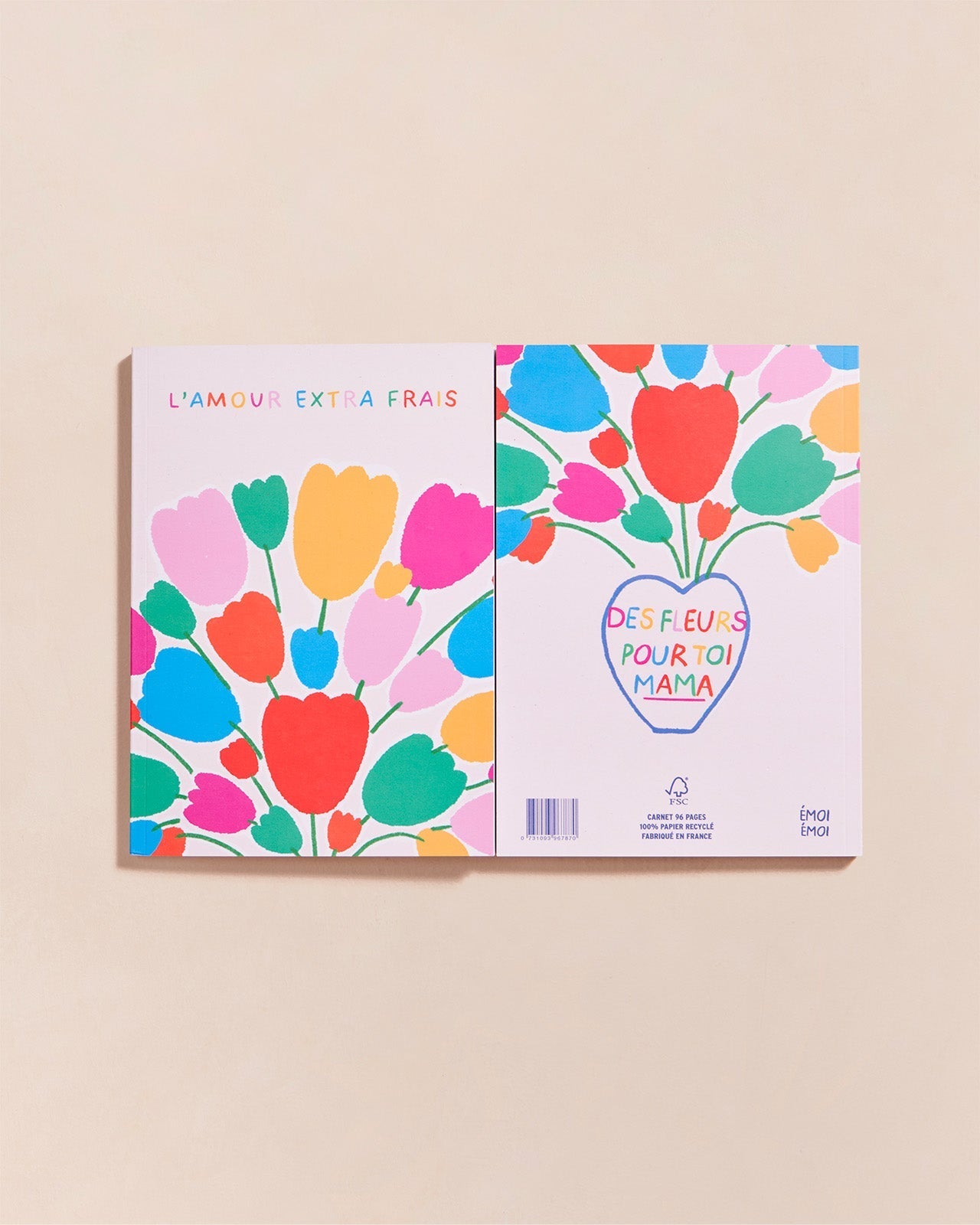 Le Carnet L'Amour Extra Frais En Papier Recyclé - Multicolore