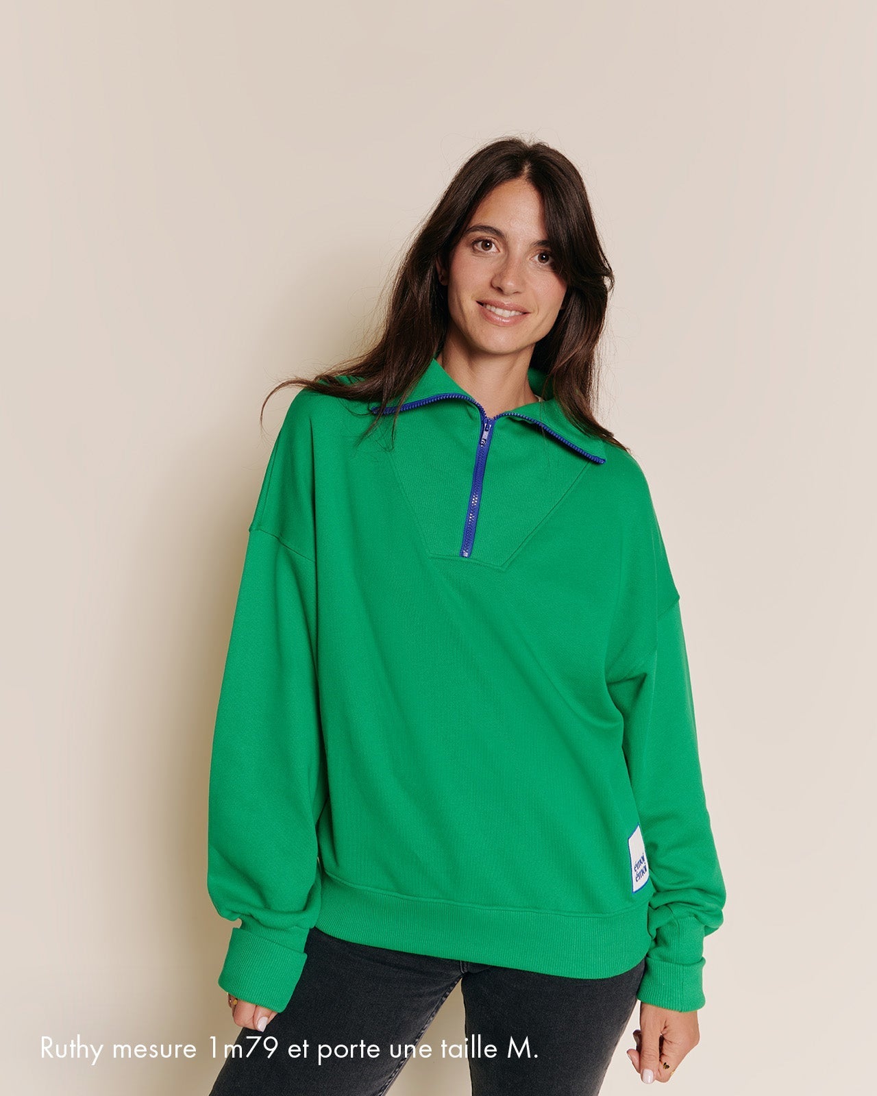 Le Sweat Sunny En Coton Bio Et Col Zippé - Vert