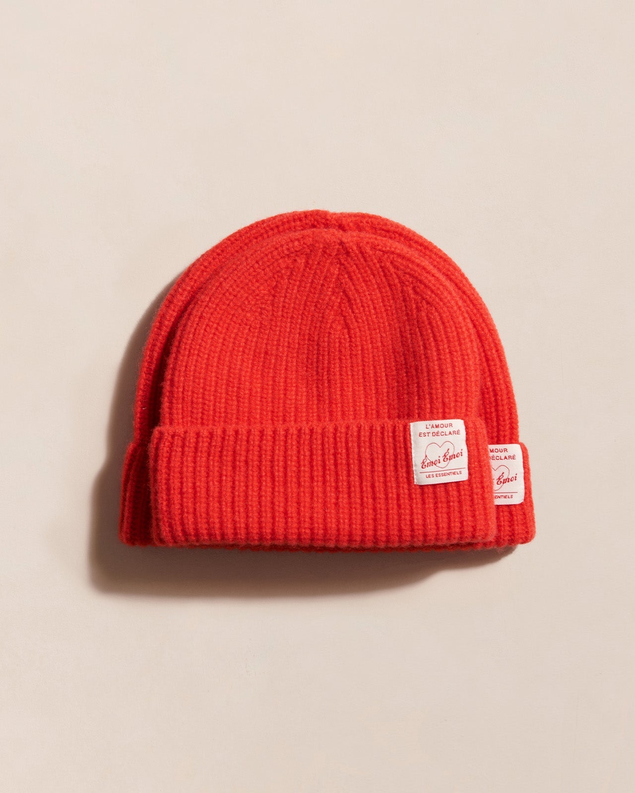 Le Bonnet Adulte - Laine Mérinos Et Cachemire - Rouge Orangé