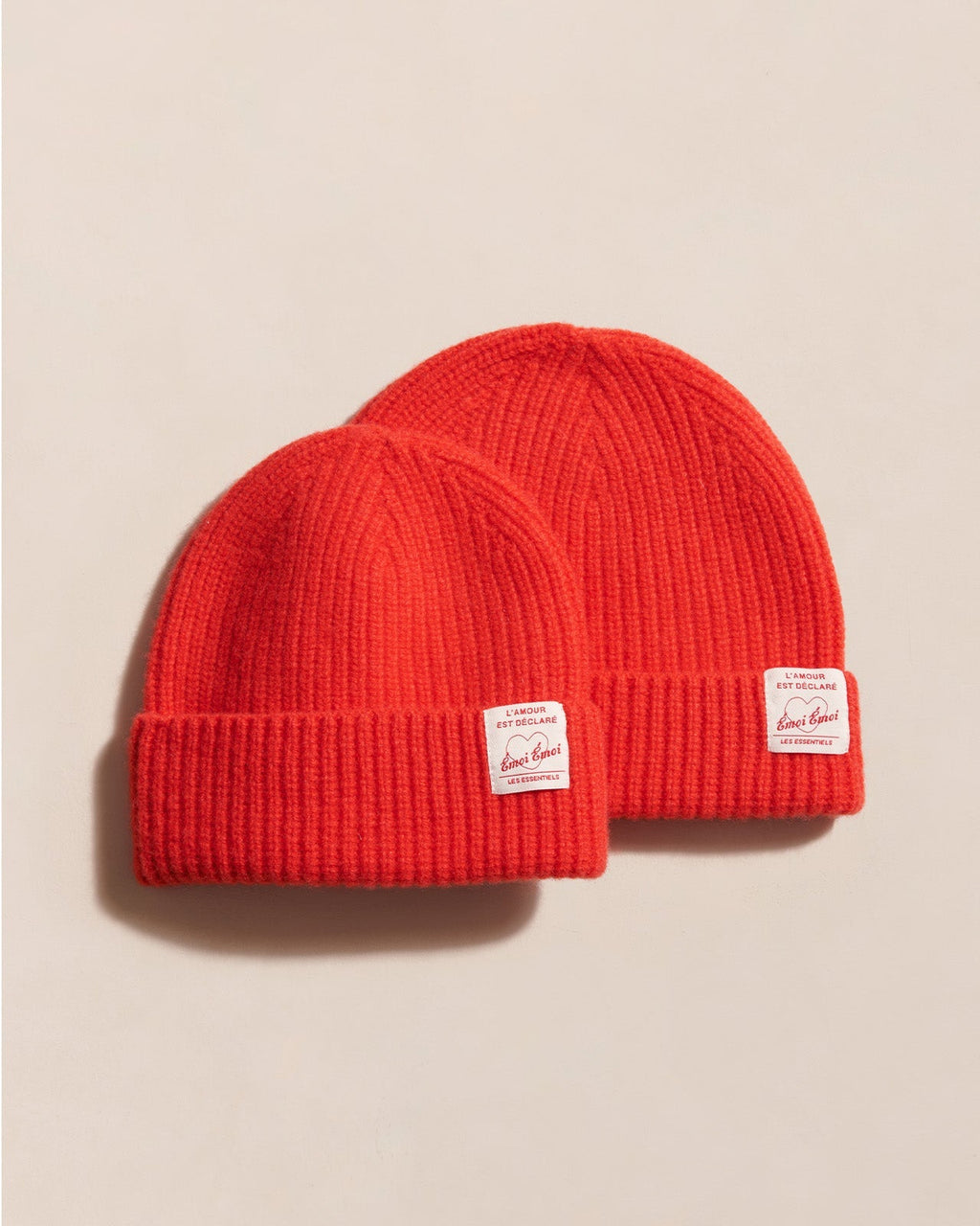 Le Bonnet Adulte - Laine Mérinos Et Cachemire - Rouge Orangé