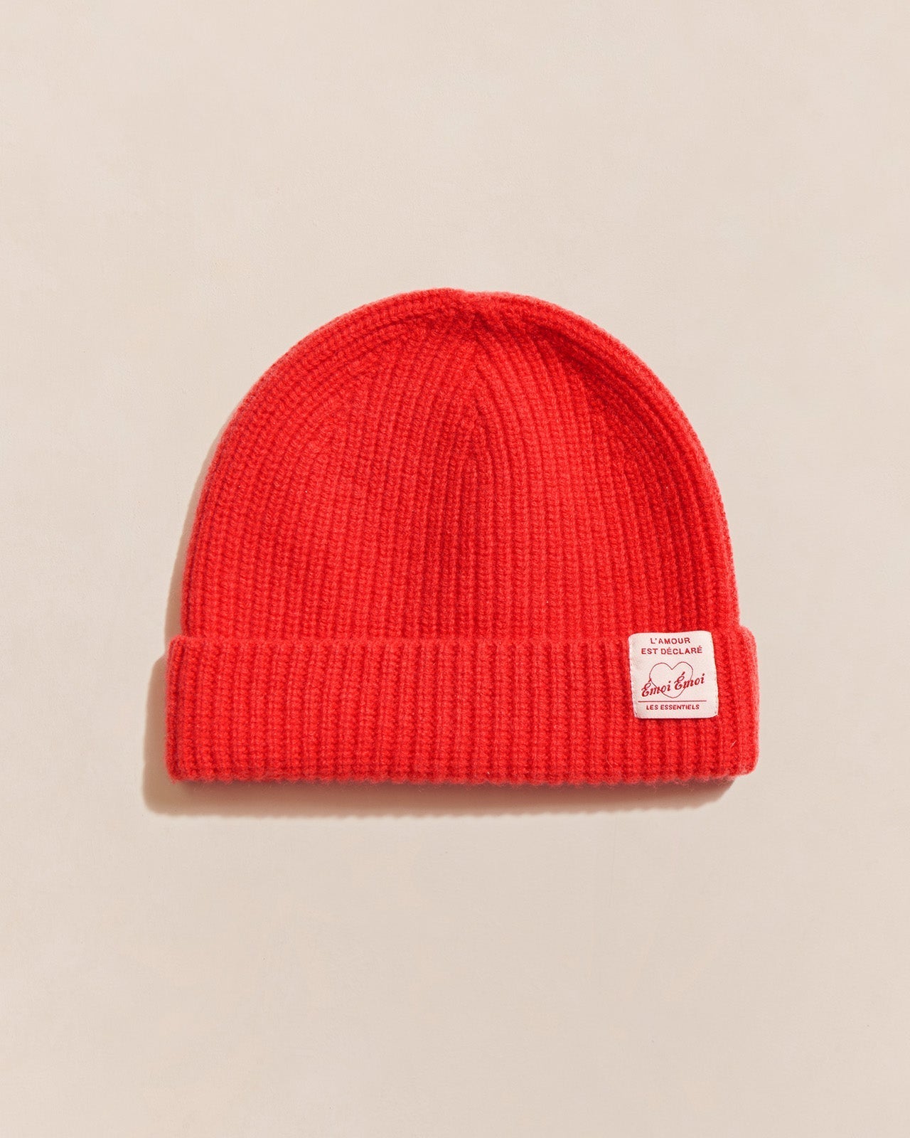 Le Bonnet Adulte - Laine Mérinos Et Cachemire - Rouge Orangé