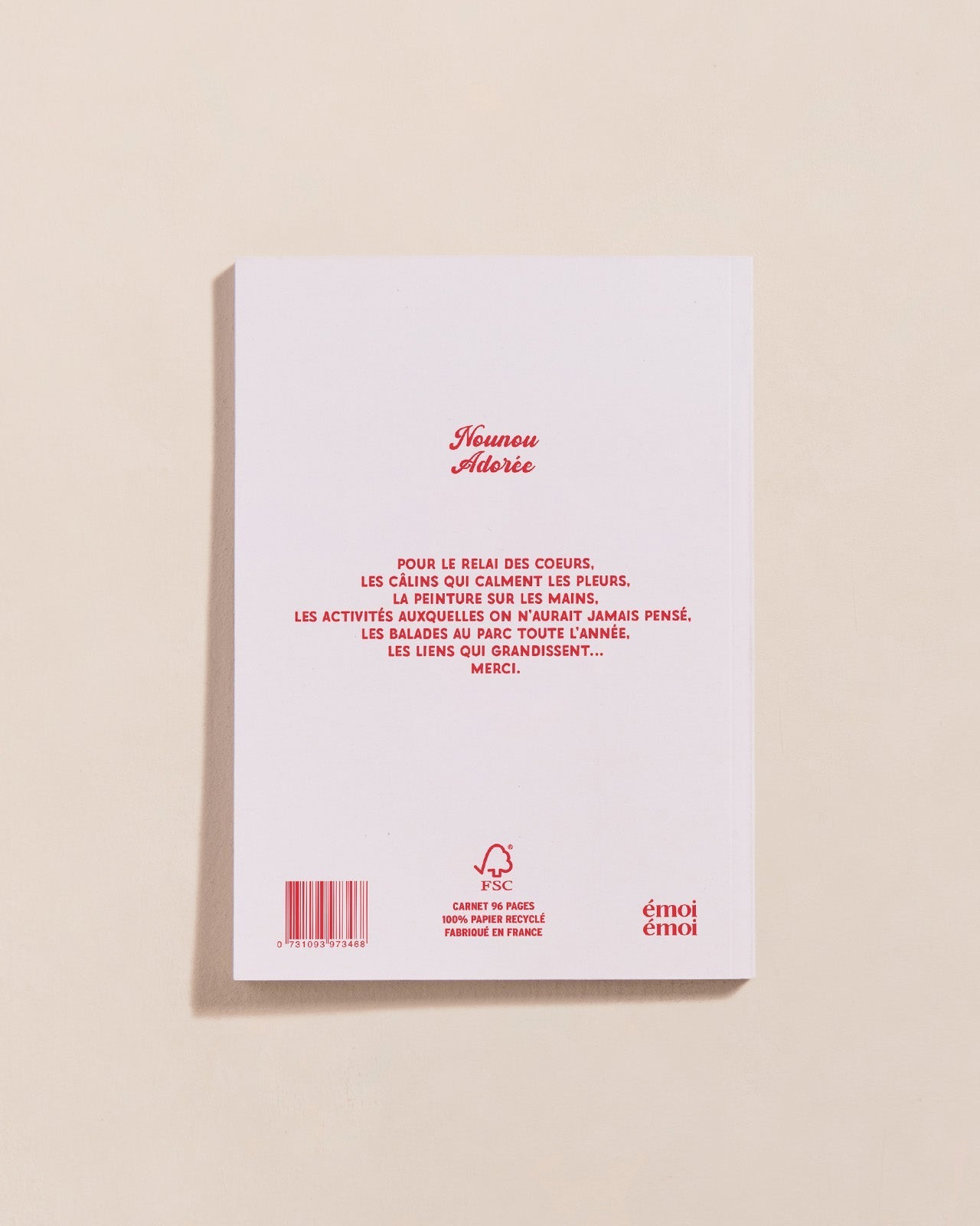 Le Carnet Nounou Adorée - Cœurs Rouges