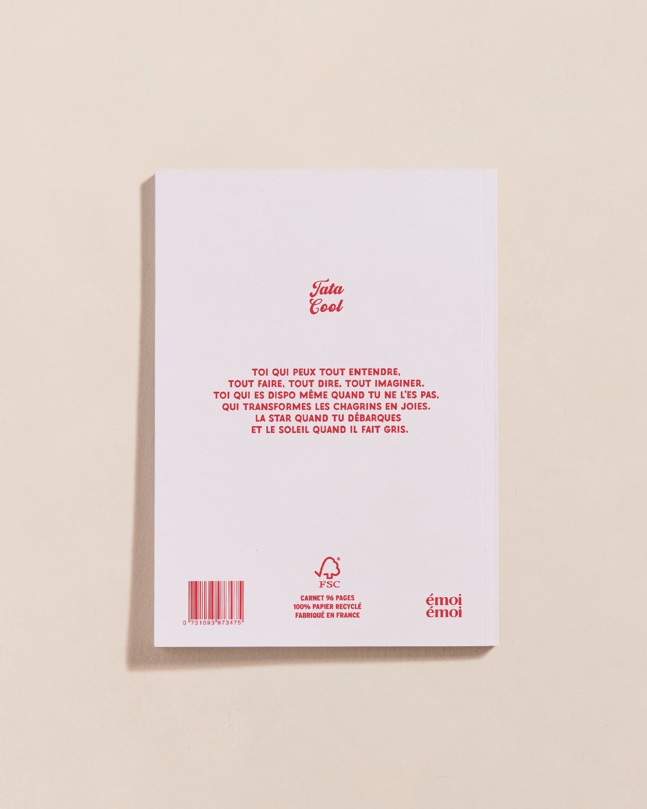 Le Carnet Tata Cool - Cœurs Rouges