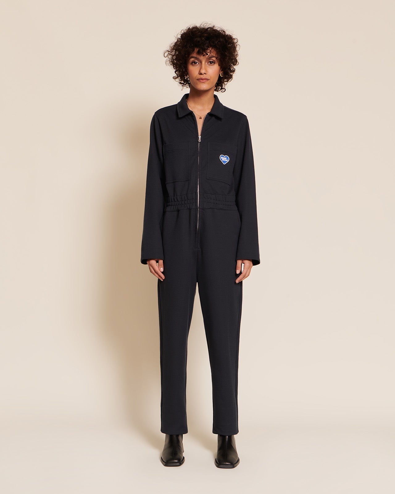 La Combipantalon Salomé En Coton Bio - Bleu Nuit