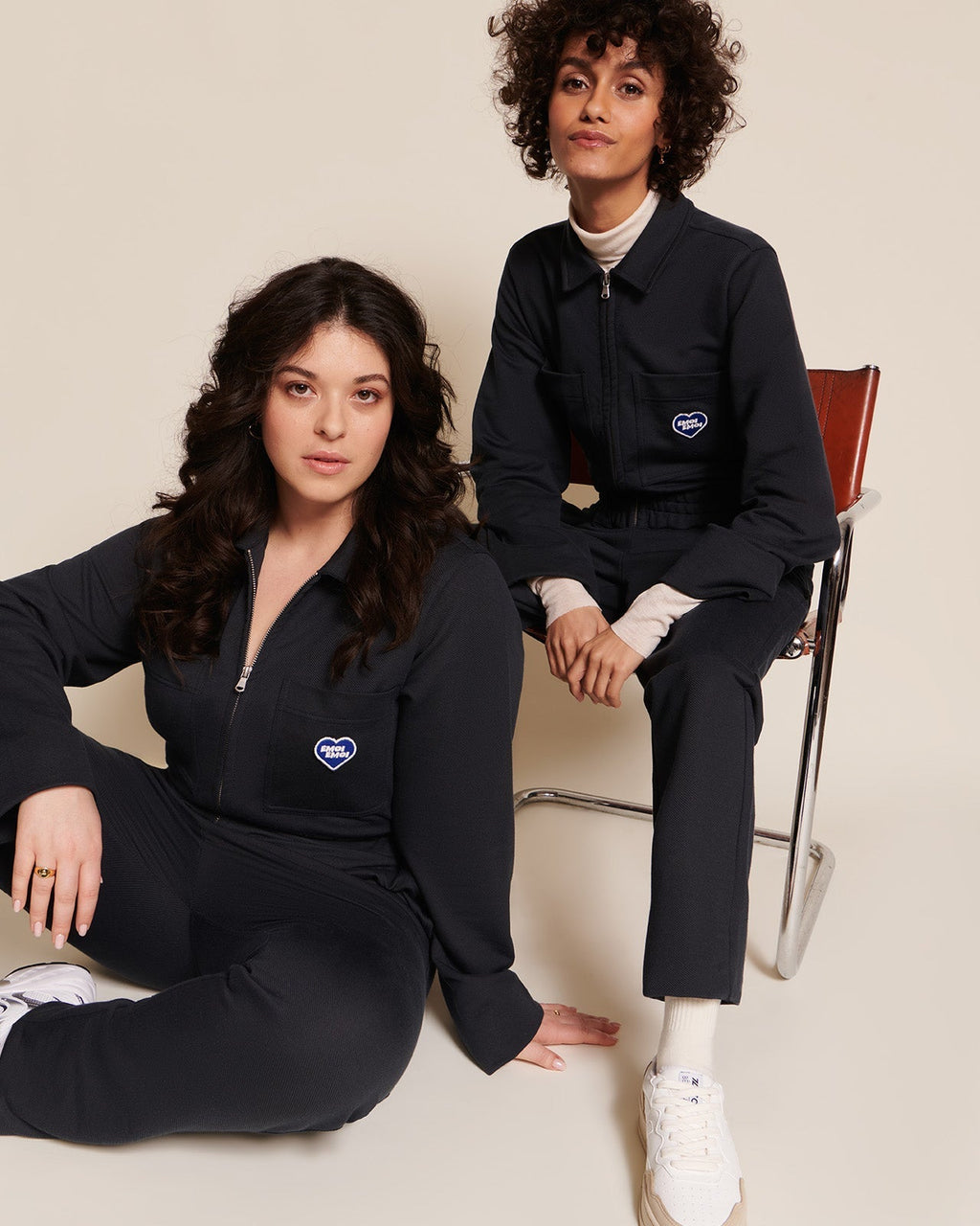 La Combipantalon Salomé En Coton Bio - Bleu Nuit
