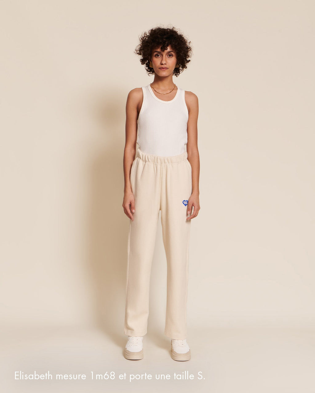 Le Pantalon Phoenix Unisexe En Coton Bio Côtelé - Craie