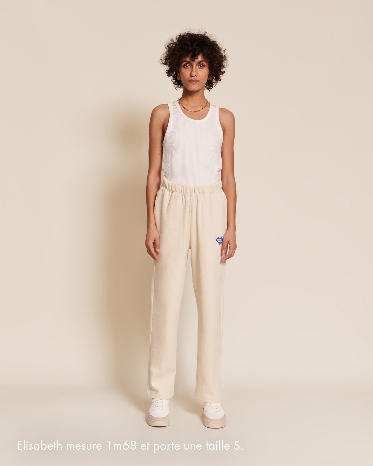 Le Pantalon Phoenix Unisexe En Coton Bio Côtelé - Craie