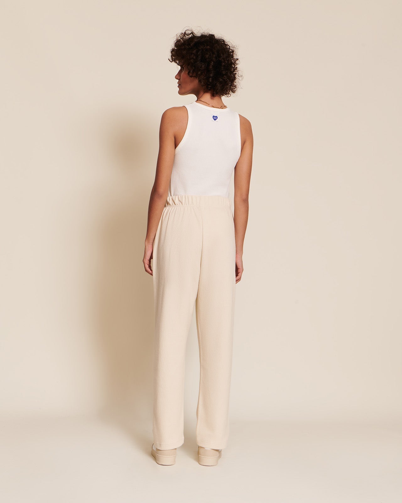 Le Pantalon Phoenix Unisexe En Coton Bio Côtelé - Craie