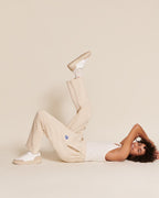 Le Pantalon Phoenix Unisexe En Coton Bio Côtelé - Craie