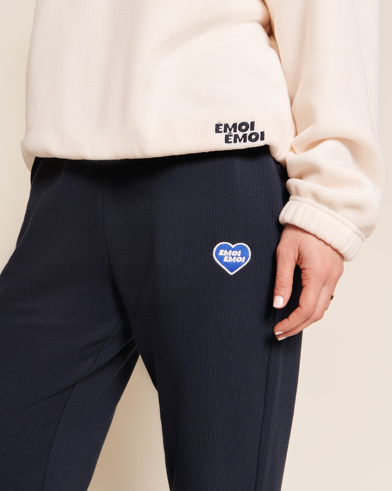 Le Pantalon Phoenix Unisexe En Coton Bio Côtelé - Bleu Nuit